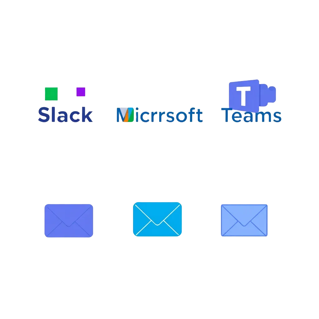 Integration platforms: Slack, Teams, Discord, Email