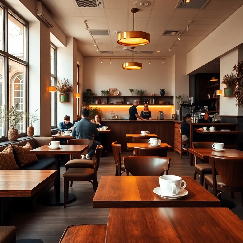 Intérieur chaleureux du café
